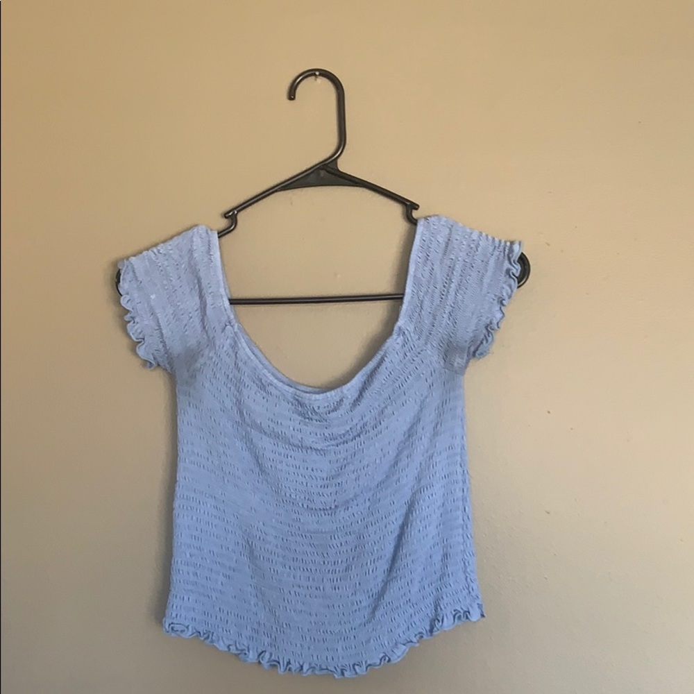 Blue Off Shoulder Top - Picture 2 of 3